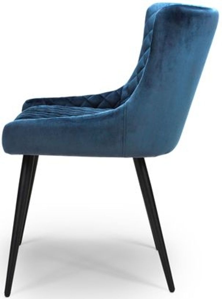 Malmo Dining Chair - Set of 2 - Blue Fabric
