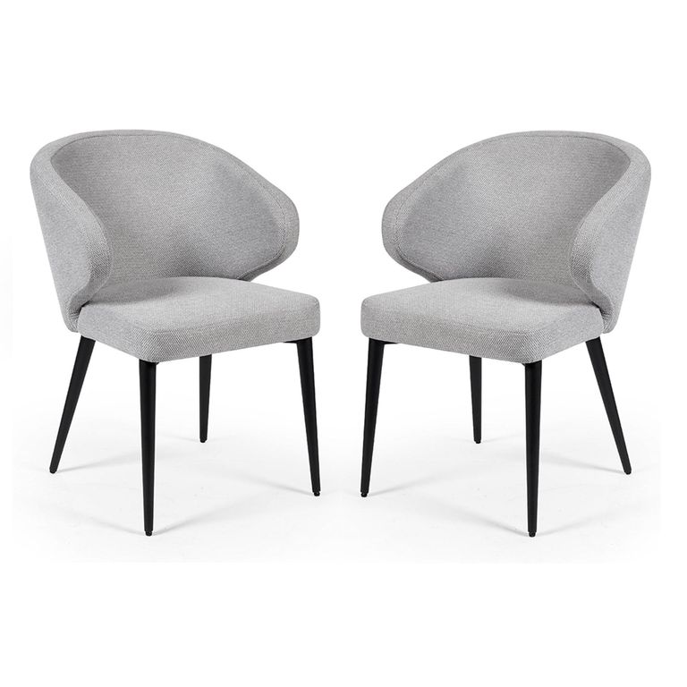 Marcus Dining Chair - Set of 2 - Light Grey Fabric