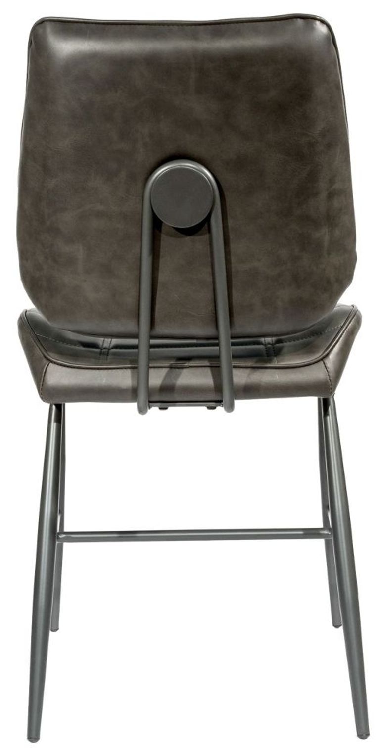 2 x Marigot Grey Vintage Leather Dining Chair