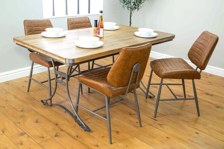 2 x Marigot Vintage Tan Leather Dining Chair