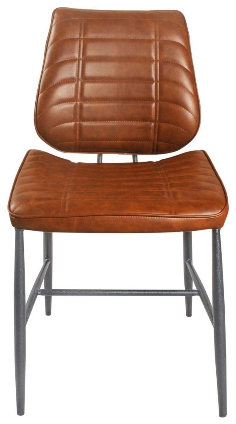 2 x Marigot Vintage Tan Leather Dining Chair