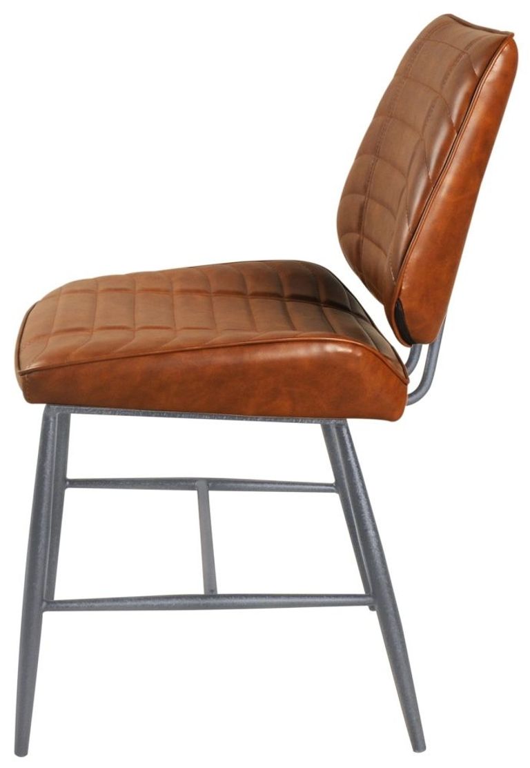 2 x Marigot Vintage Tan Leather Dining Chair