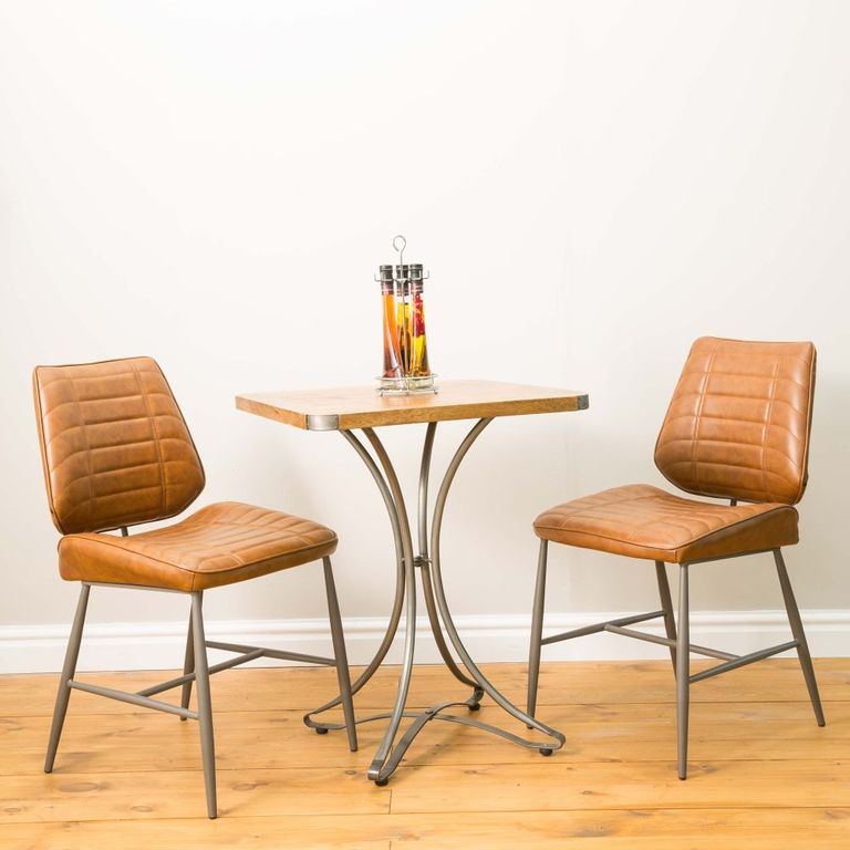 2 x Marigot Vintage Tan Leather Dining Chair