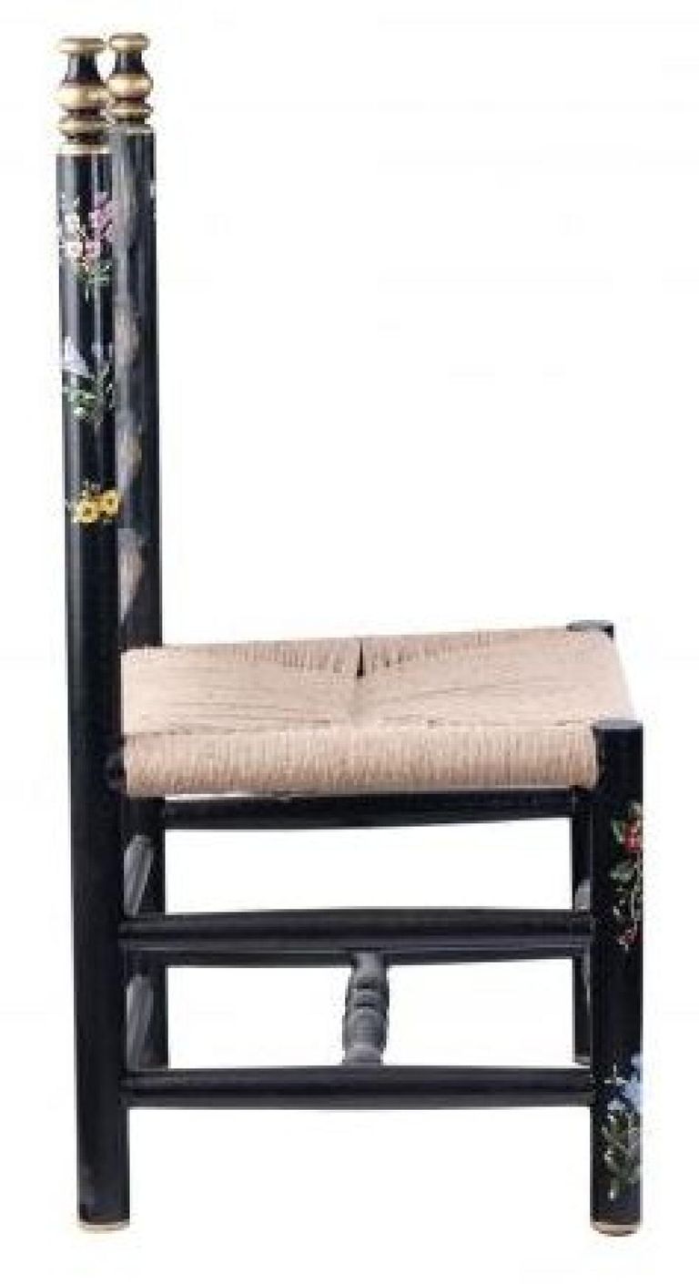 2 x Meerut Black Lyre Bird Design Wooden Dining Chair