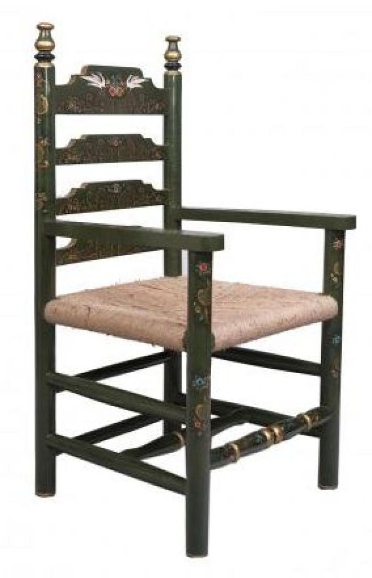 2 x Meerut Green Fountain Design Wooden Dining Armchair