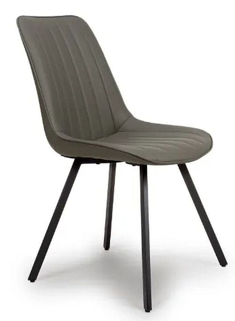Miro Dining Chair - Set of 2 - Grey Faux Leather