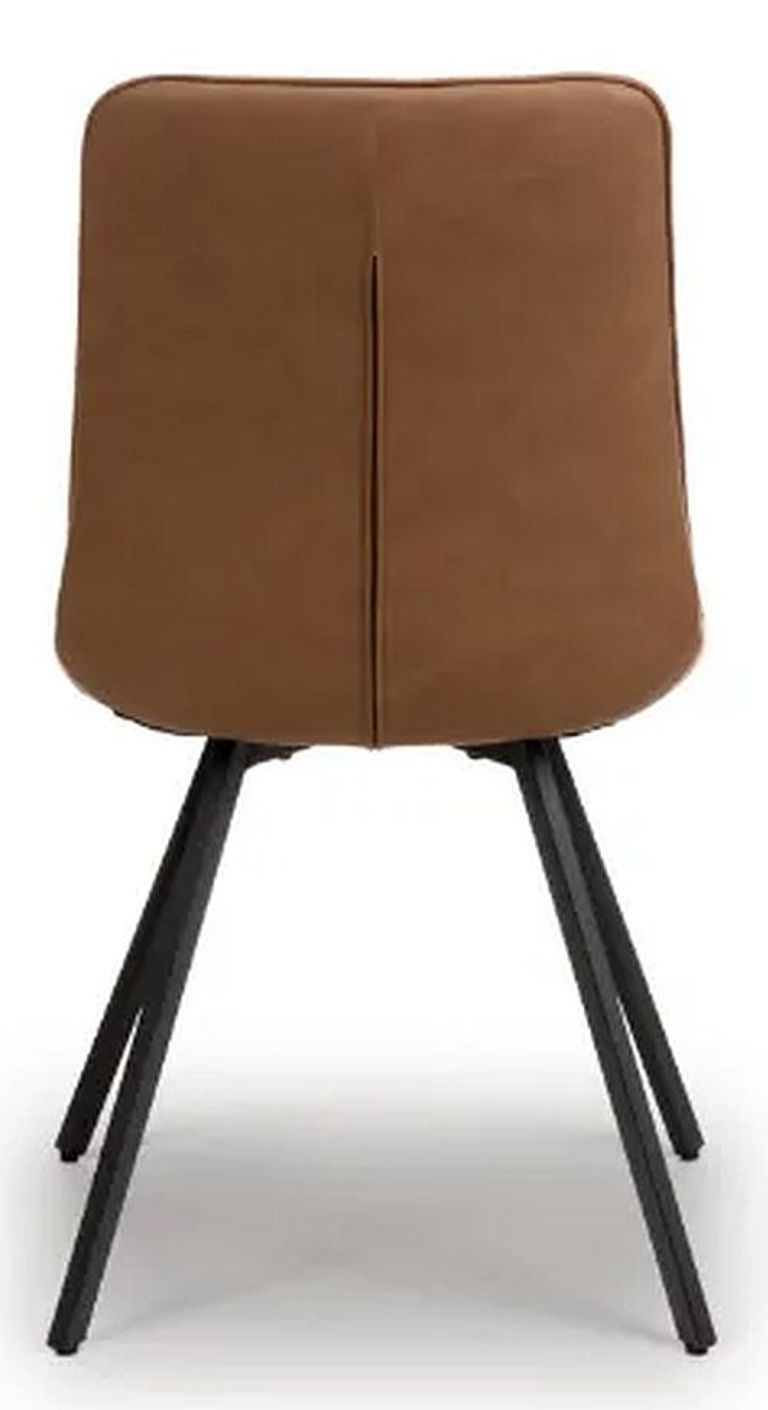 Miro Dining Chair - Set of 2 - Tan Brown Faux Leather