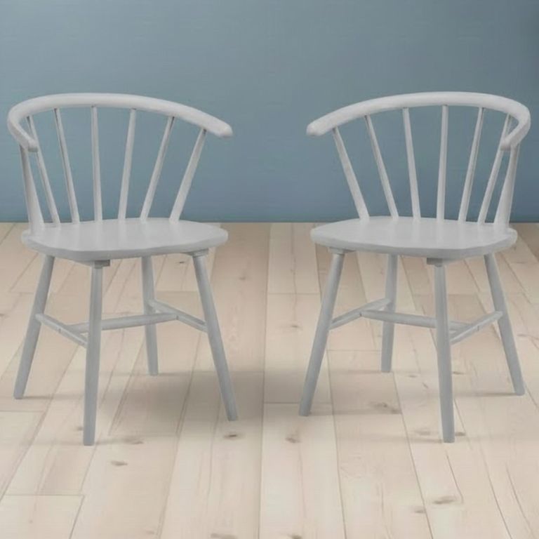 Modena Dining Chair - Set of 2 - Spindle Back - Grey