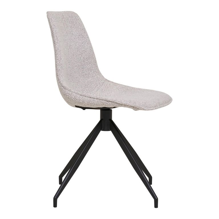 Monaco Dining Chair - Set of 2 - Grey - Boucle Fabric - Swivel
