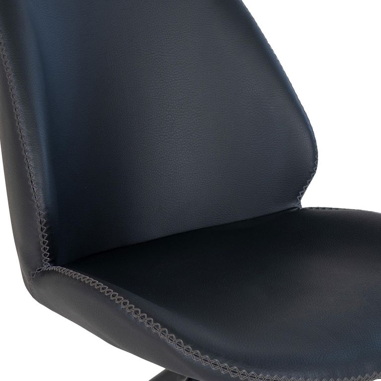 Monte Carlo Dining Chair - Set of 2 - Black - Faux Leather - Swivel