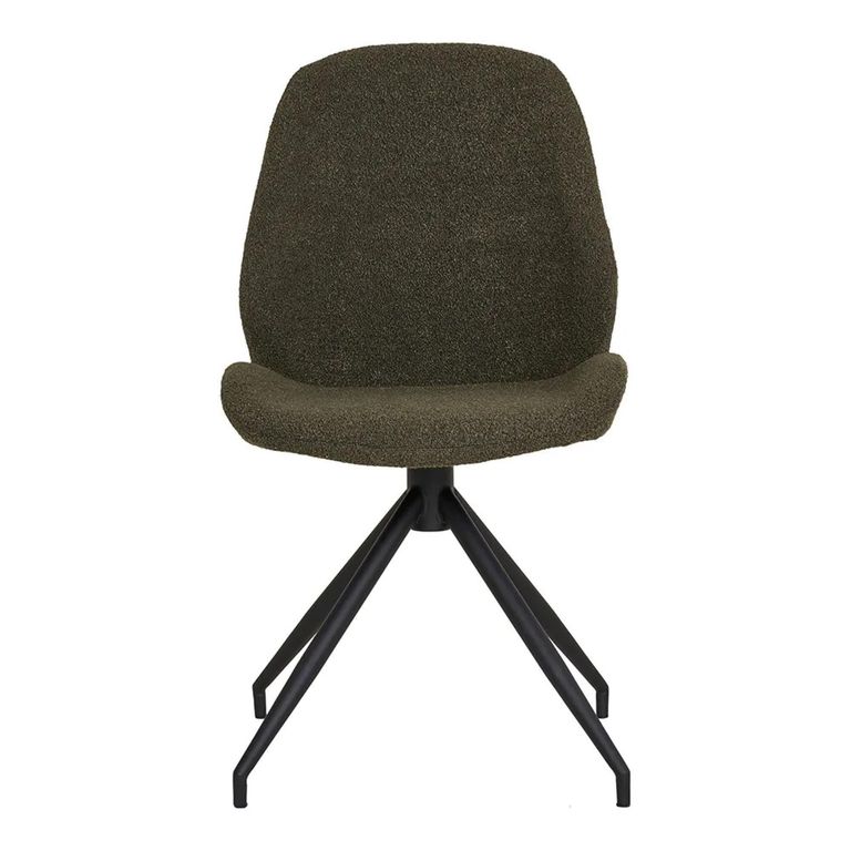 Monte Carlo Dining Chair - Set of 2 - Green - Boucle Fabric - Swivel