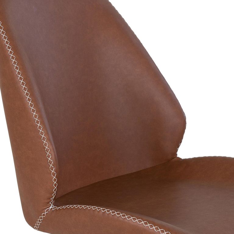 Monte Carlo Dining Chair - Set of 2 - Vintage Brown - Faux Leather - Swivel