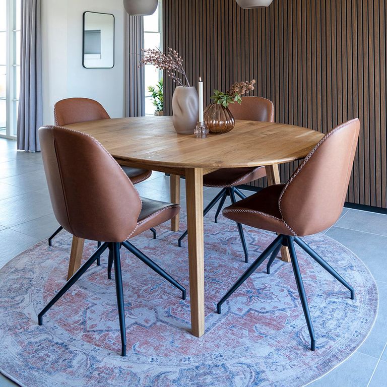 Monte Carlo Dining Chair - Set of 2 - Vintage Brown - Faux Leather - Swivel