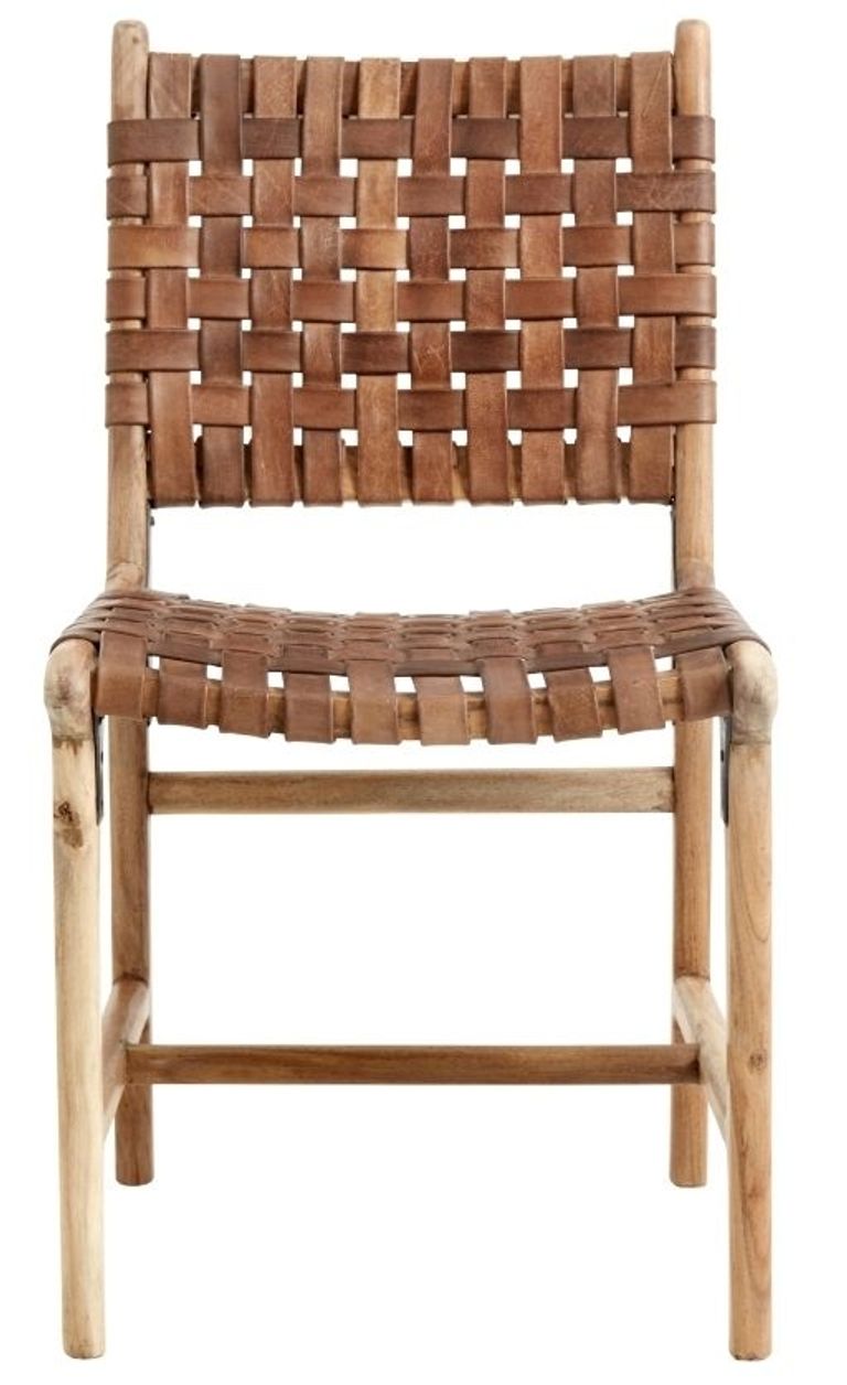 2 x Aya Brown Buffalo Leather Dining Chair