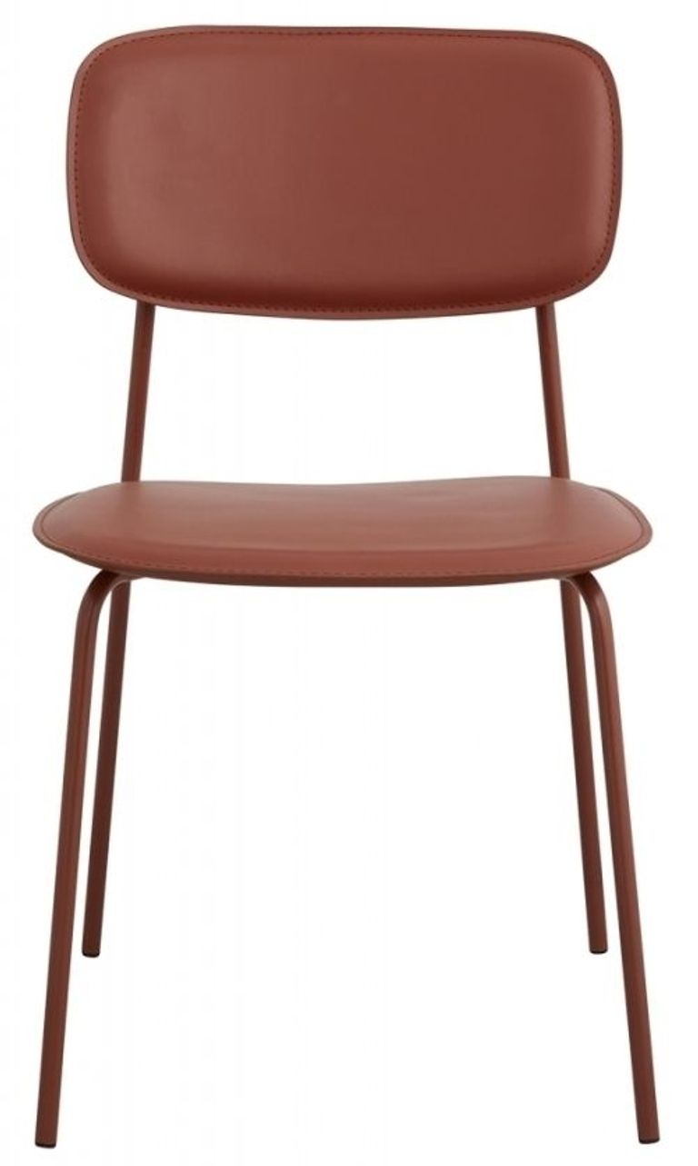 2 x Esa Rust Red Faux Leather Dining Chair