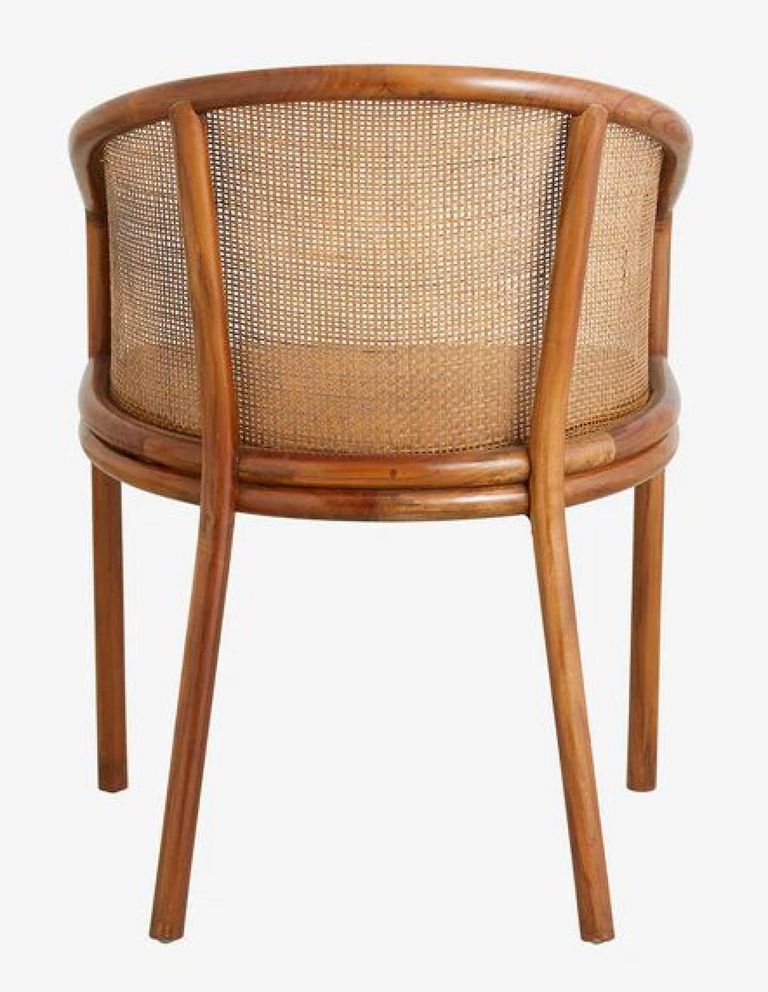 2 x Mosso Brown Teak Wood and Rattan Dining Chair