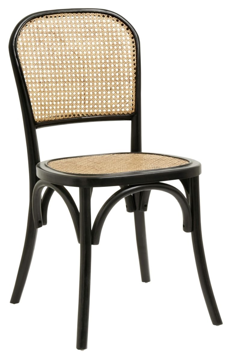 2 x Wicky Black and Natural Rattan Dining Chair