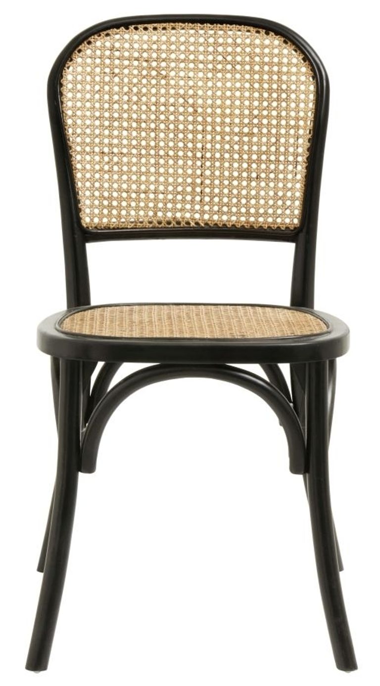 2 x Wicky Black and Natural Rattan Dining Chair