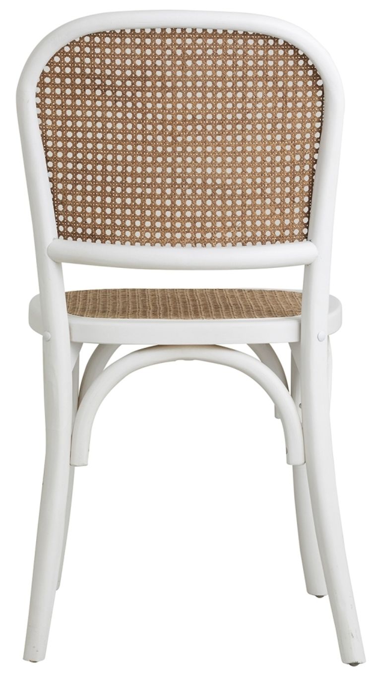 2 x Wicky White and Natural Rattan Dining Chair