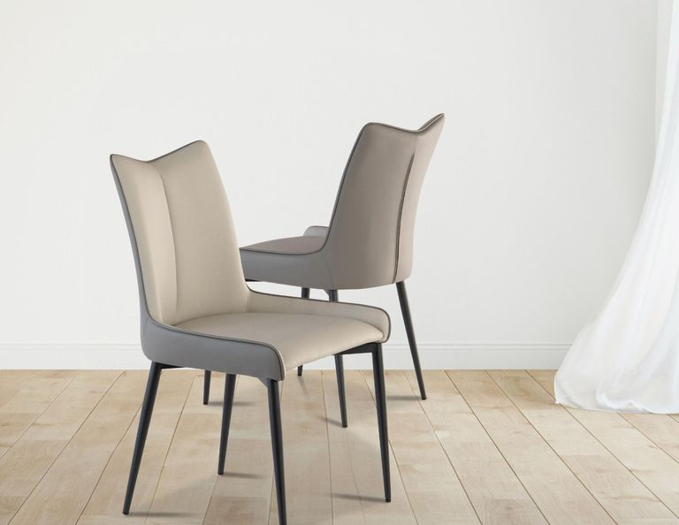 2 x Nardo Grey Faux Leather Dining Chair