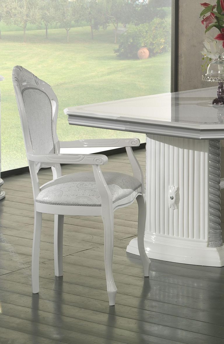 2 x New Venus White Italian Dining Armchair