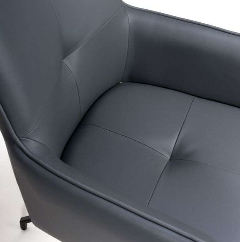 Nix Swivel Dining Chair - Set of 2 - Grey Faux Leather