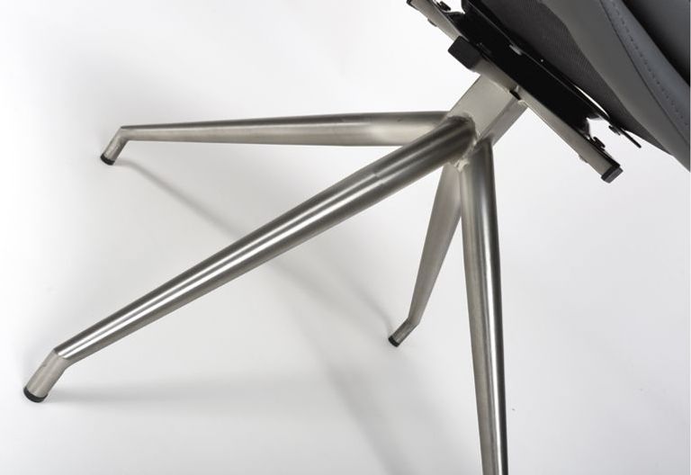 Nobo Swivel Dining Chair - Set of 2 - Grey Faux Leather - Chrome Legs