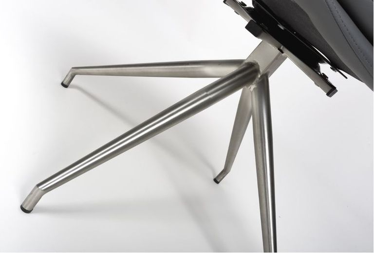 Nobo Swivel Dining Chair - Set of 2 - Taupe Faux Leather - Chrome Legs