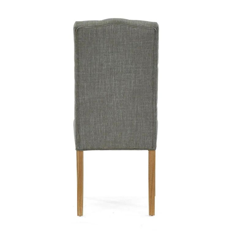 Normandy Dining Chair - Set of 2 - Grey Fabric Button Back