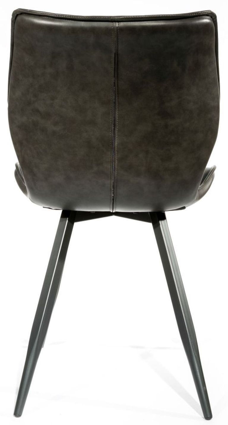 2 x Norwich Grey Vintage Leather Dining Chair