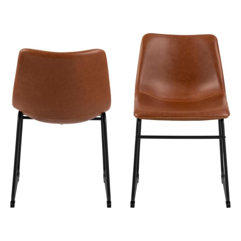 Oregon Dining Chair - Set of 2 - Vintage Brandy Faux Leather