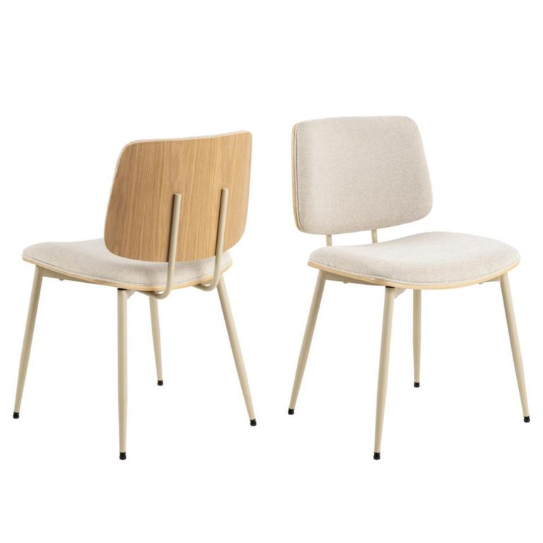 Owen Dining Chair - Set of 2 - Beige Fabric