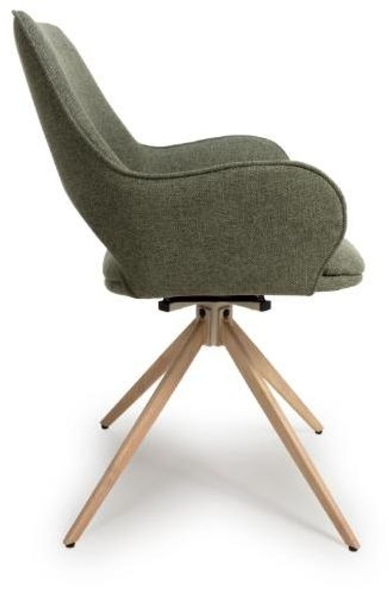 Perth Swivel Dining Chair - Set of 2 - Green Fabric