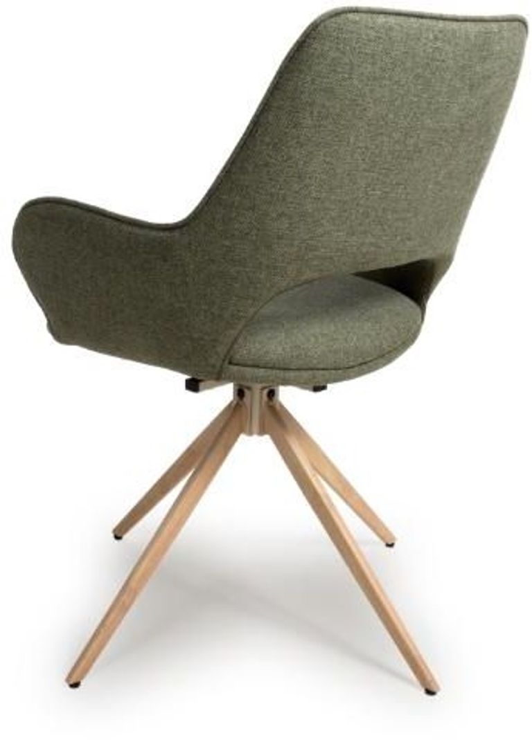 Perth Swivel Dining Chair - Set of 2 - Green Fabric