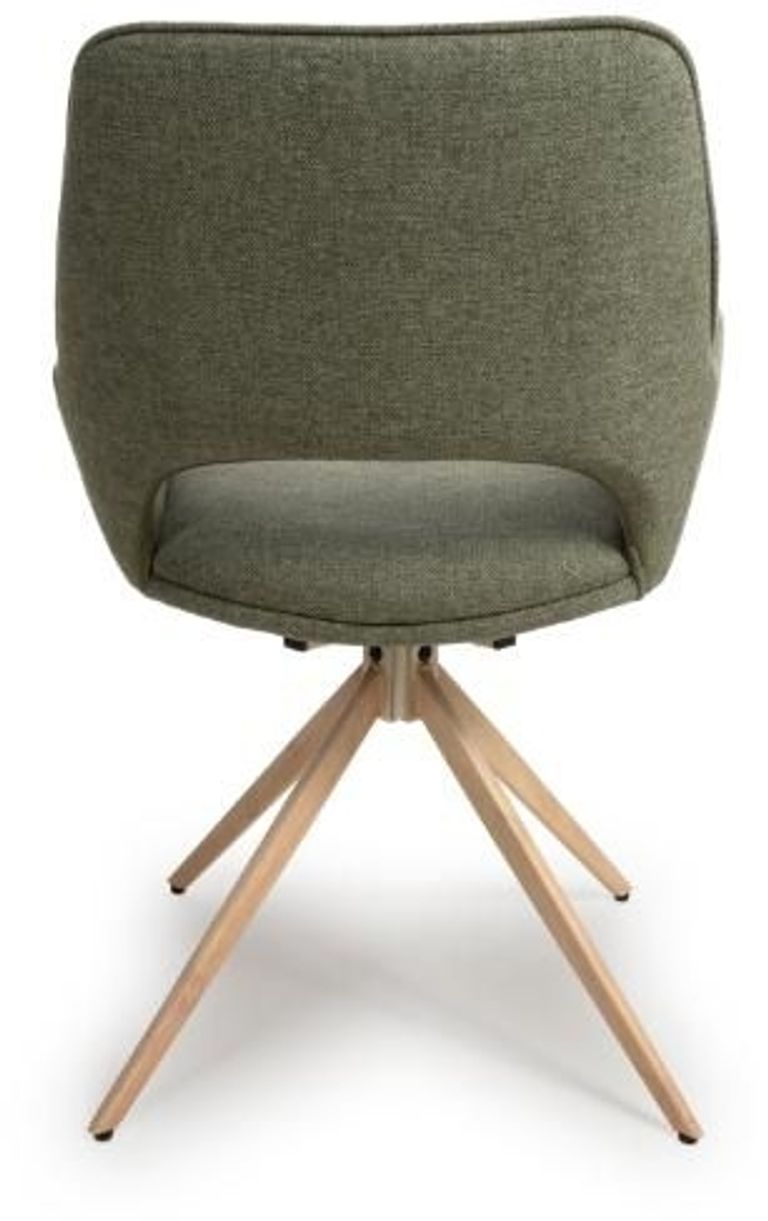 Perth Swivel Dining Chair - Set of 2 - Green Fabric