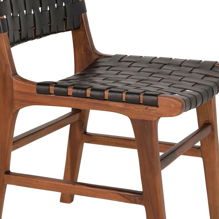 Perugia Dining Chair - Set of 2 - Black Leather