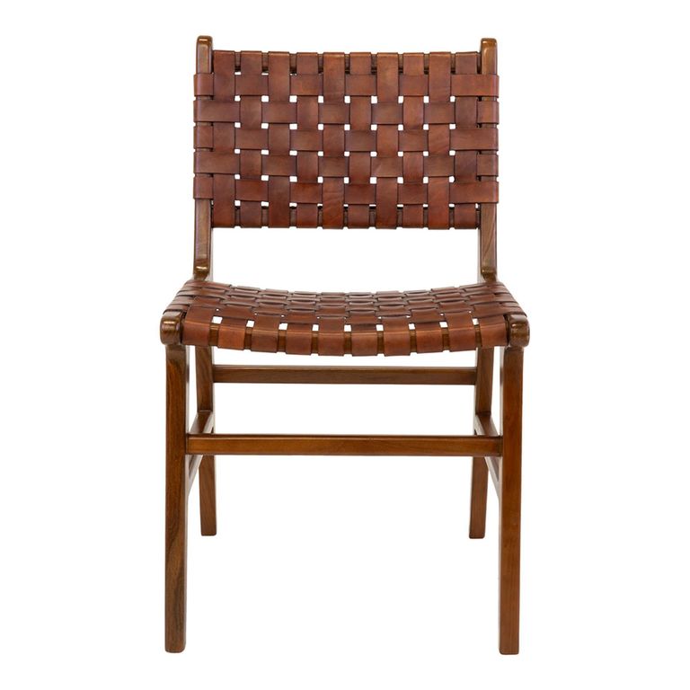 Perugia Dining Chair - Set of 2 - Brown Leather