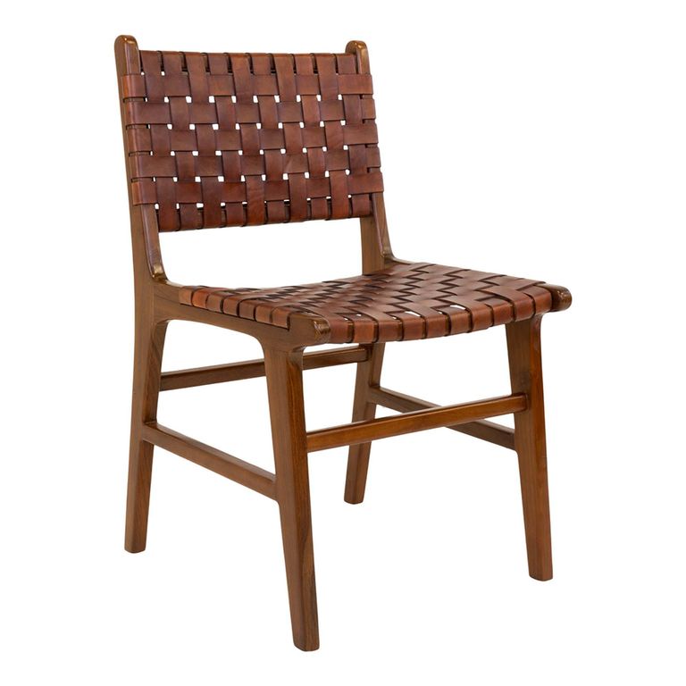 Perugia Dining Chair - Set of 2 - Brown Leather