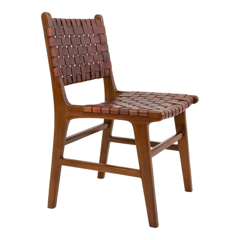 Perugia Dining Chair - Set of 2 - Brown Leather