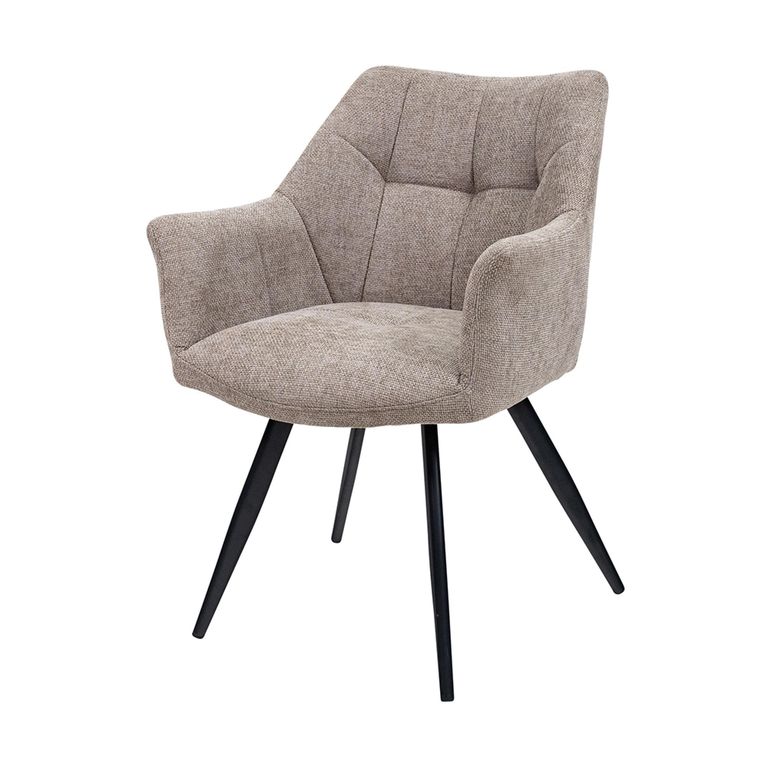 2 x Poppy Taupe Fabric Dining Armchair