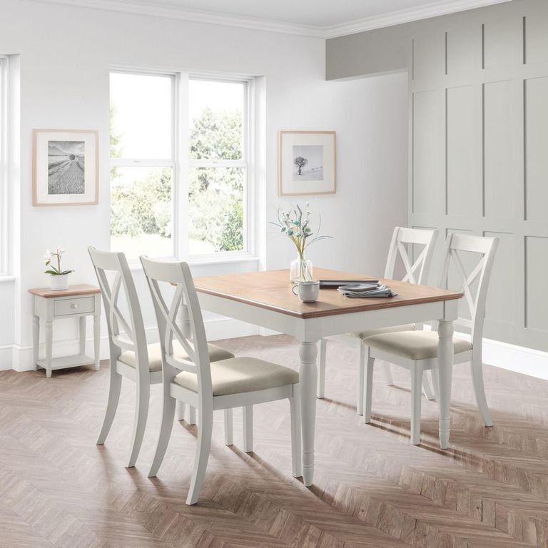 Provence Dining Chair - Set of 2 - Cross Back - Grey