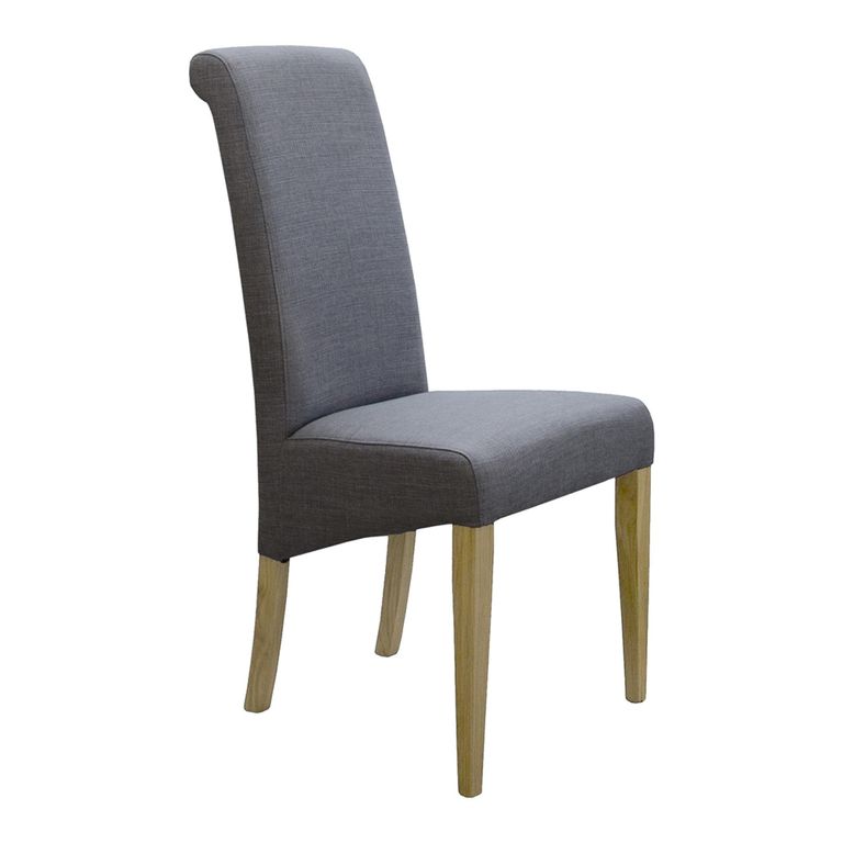 Italia Dining Chair - Set of 2 - Light Grey Fabric