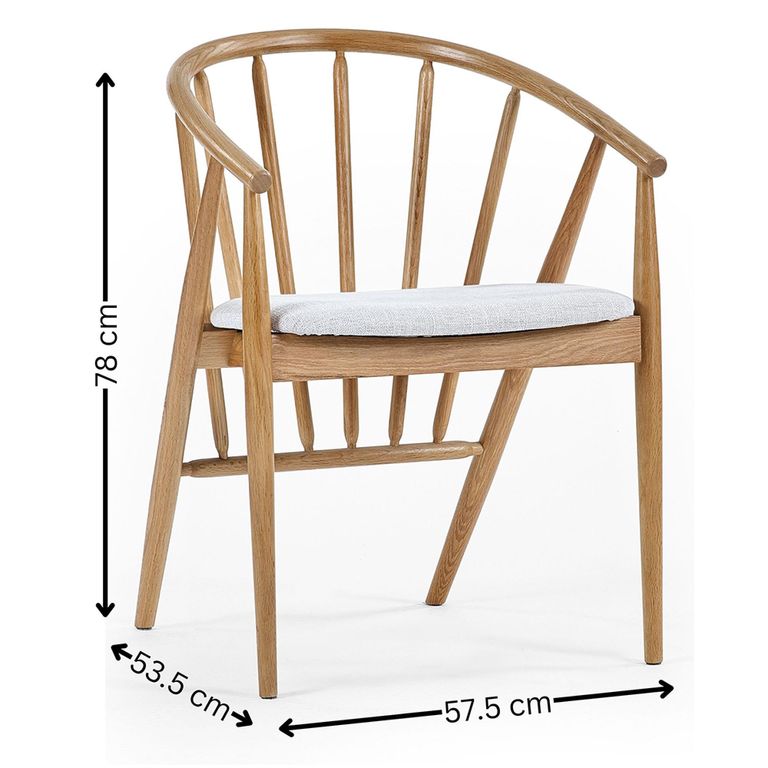 Rory Dining Chair - Set of 2 - Curved Back - Oak