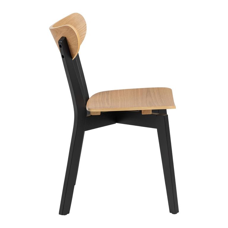 Roxby Dining Chair - Set of 2 - Oak and Black