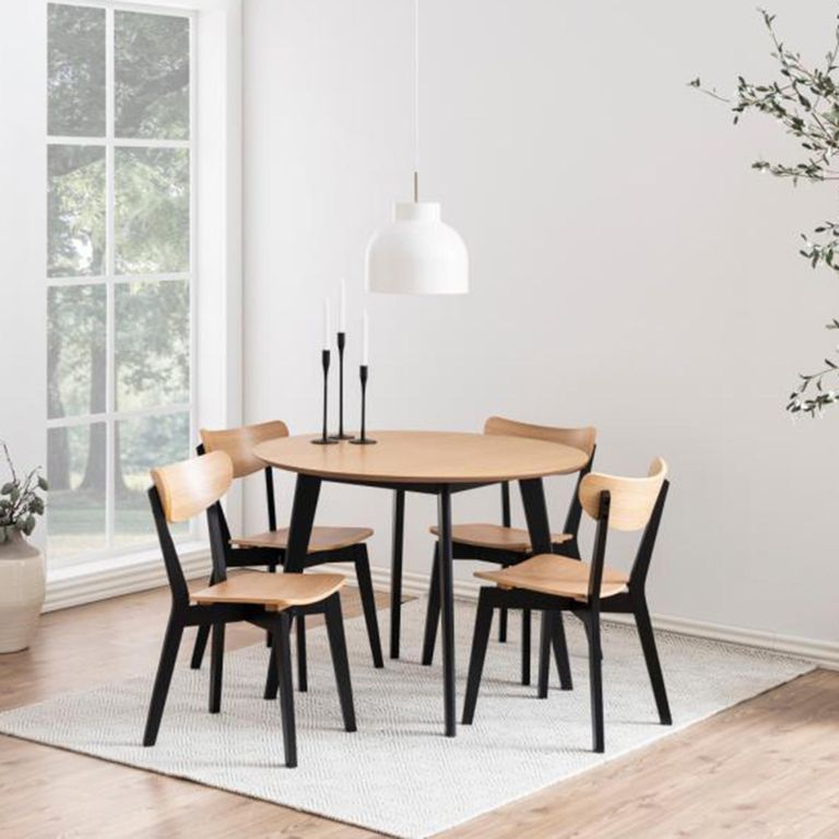 Roxby Dining Chair - Set of 2 - Oak and Black