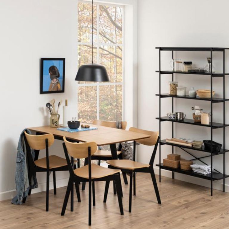 Roxby Dining Chair - Set of 2 - Oak and Black