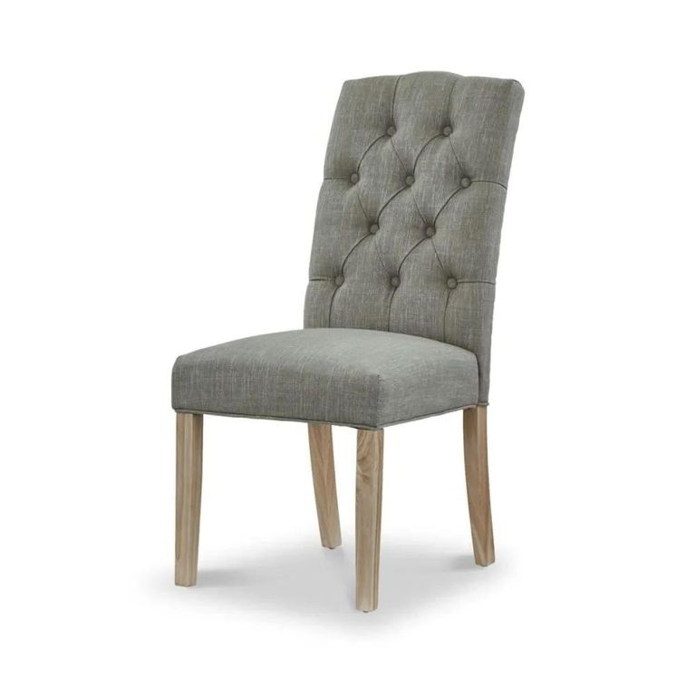 Salcombe Chelsea Dining Chair - Set of 2 - Oak & Grey Fabric