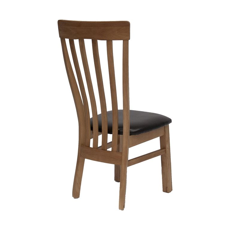 Opus Dining Chair - Set of 2 - Oak - Dark Brown Leather
