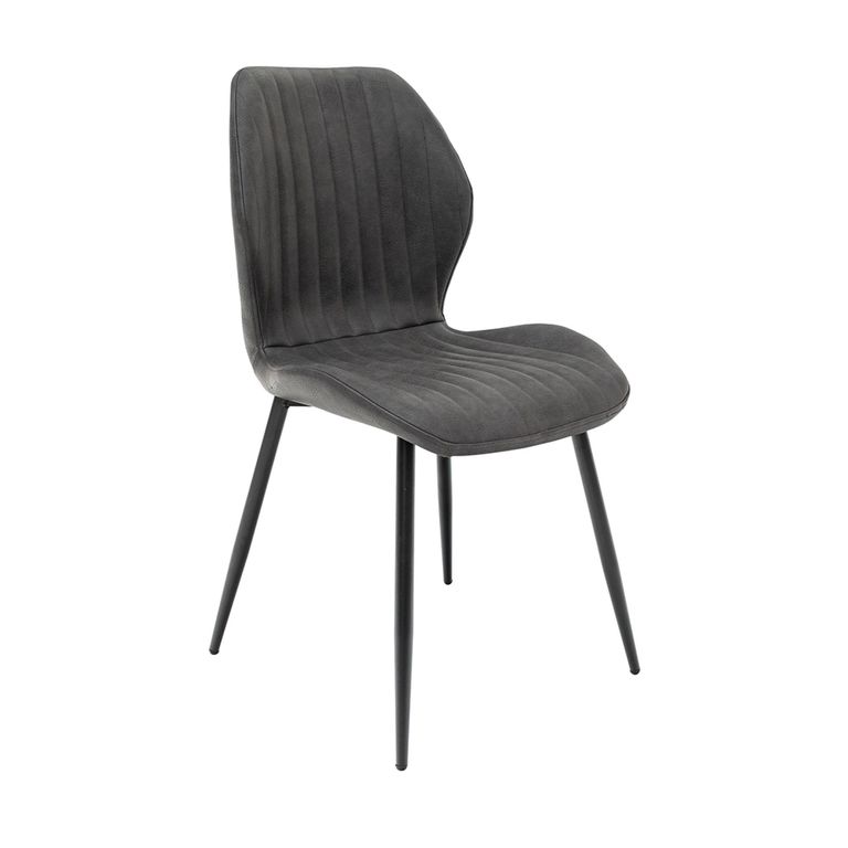 2 x Sheldon Charcoal Faux Leather Dining Chair