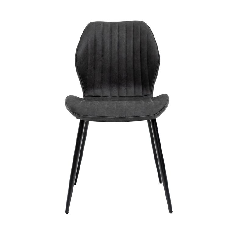 2 x Sheldon Charcoal Faux Leather Dining Chair